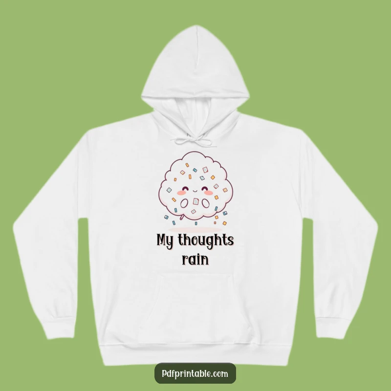 Cozy Funny Cloud Hoodie: Raining Documents - Warm & Humorous Office Gift