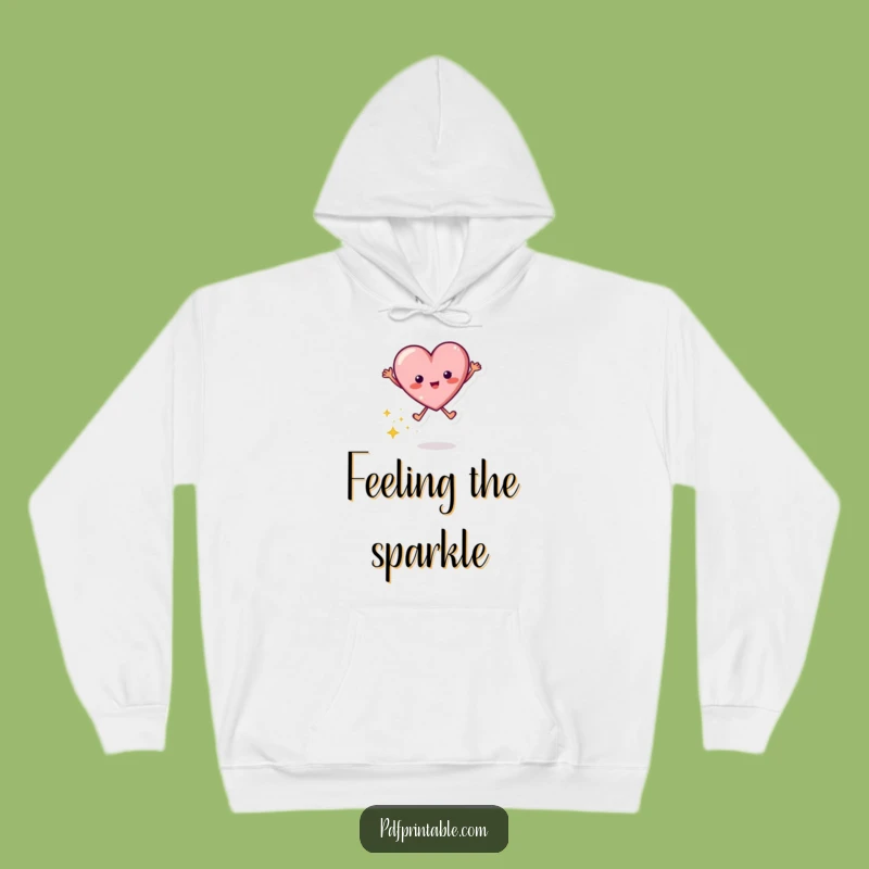 Cozy Funny Jumping Heart Hoodie: Sparkly Comfort for Your Soul!