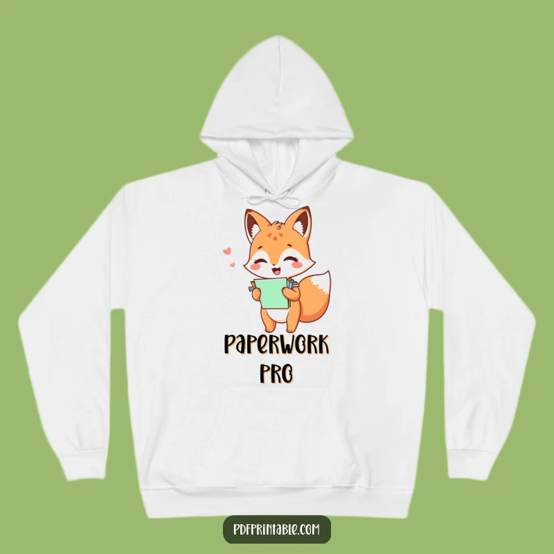 Cozy Funny Kawaii Fox Paper Hoodie: Playful Comfort Wear, Awesome Funny Gift