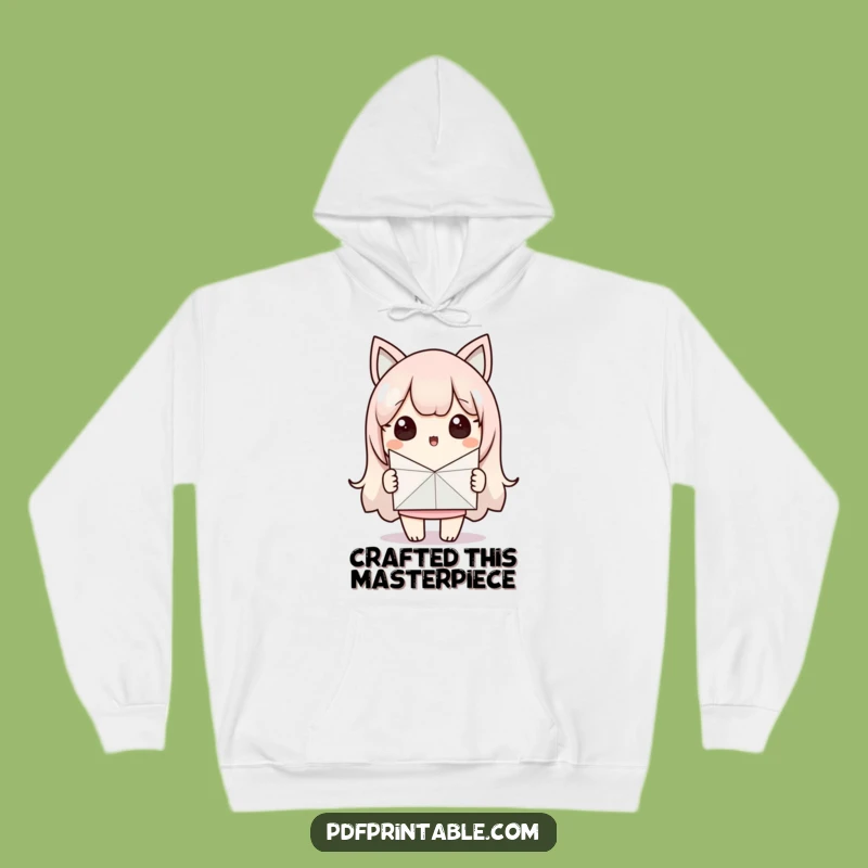 Cozy Funny Kawaii Paper Crafter Hoodie for Surprised Creators