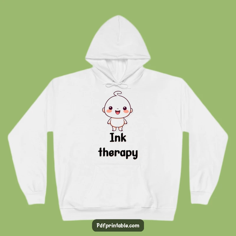 Funny Cozy Hoodie: Happy Character S Doodle, Warm Funny Gift