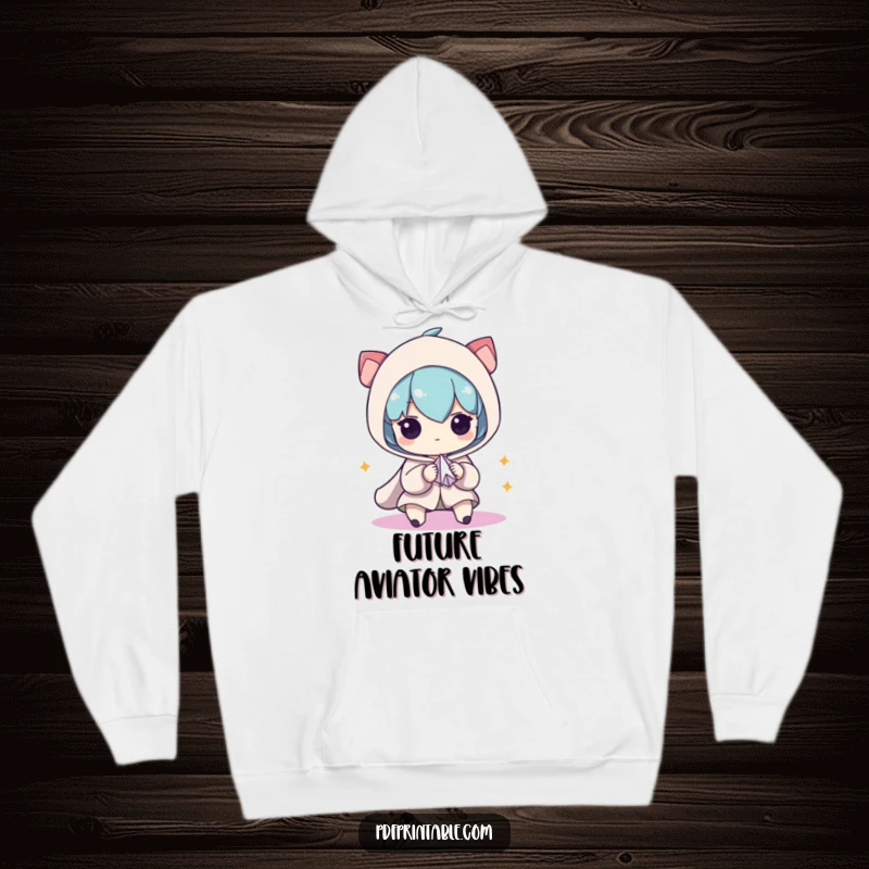 Funny Hoodie: Character meticulously folding a small paper airplane, highlighting deep concentration and the joy of creation, a warm funny gift.