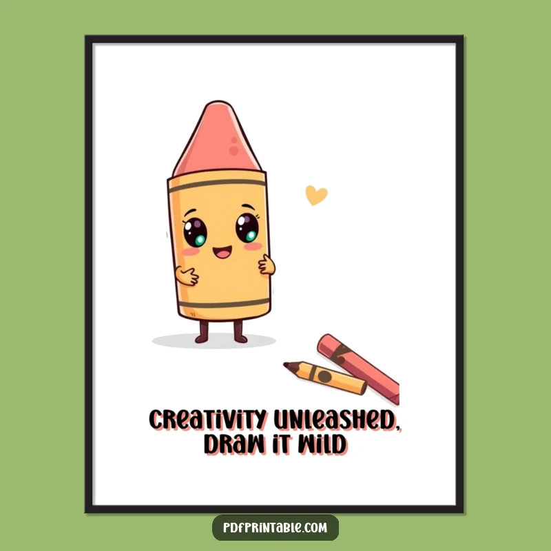 Funny Free Printable Wall Art: Giant Crayon Artist - Downloadable DIY Home Decor