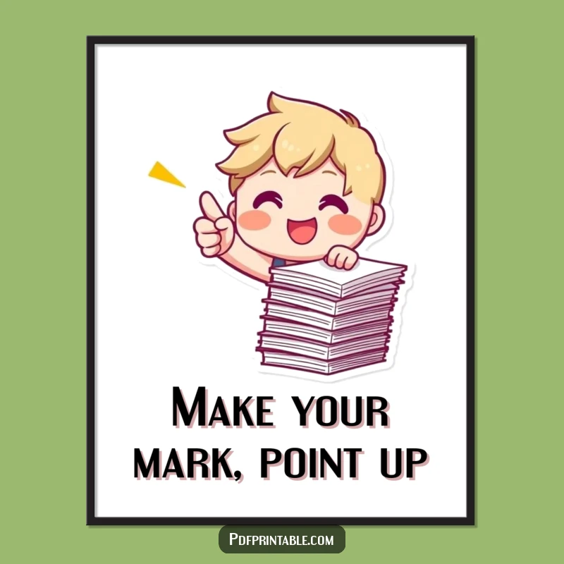 Free Printable Pointer Character Wall Art: Motivational Downloadable Decor!