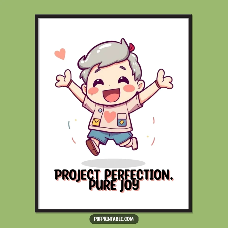 Free Printable Wall Art: Excited Bounce for Funny Downloadable Decor!