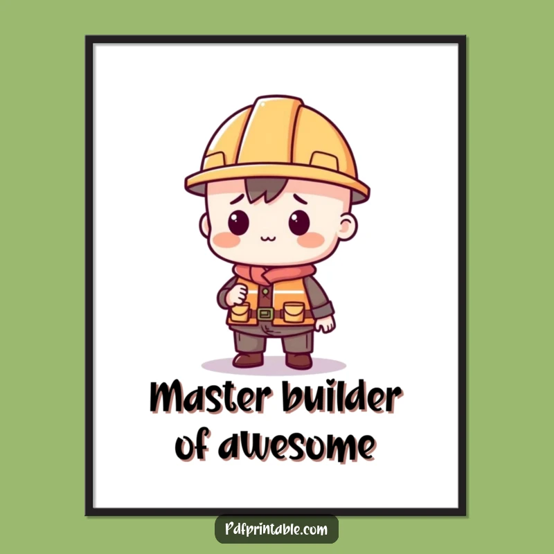 Funny Free Printable Wall Art: Construction of Laughter - Quirky Downloadable Decor