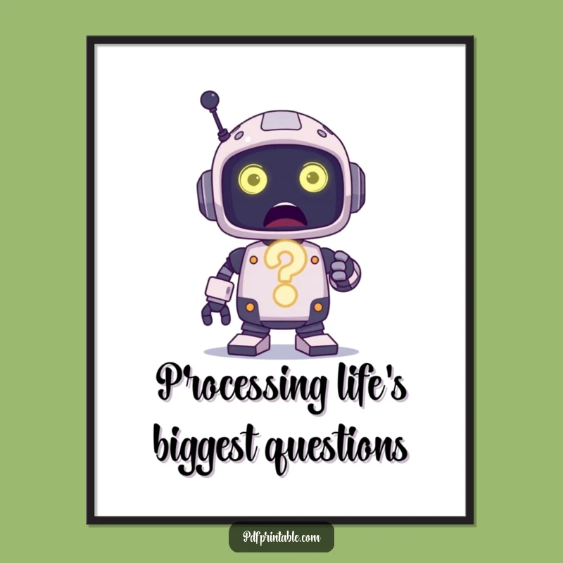 Free Printable Wall Art: Curious Robot Art for a Playful & Intriguing Space