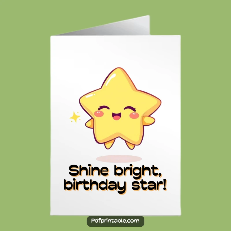 Free Printable Birthday Card: Winking Star Card for a Sparkling Celebration