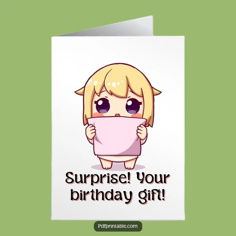Free Printable Surprise Fold Birthday Card: Wow!, Downloadable Gift!
