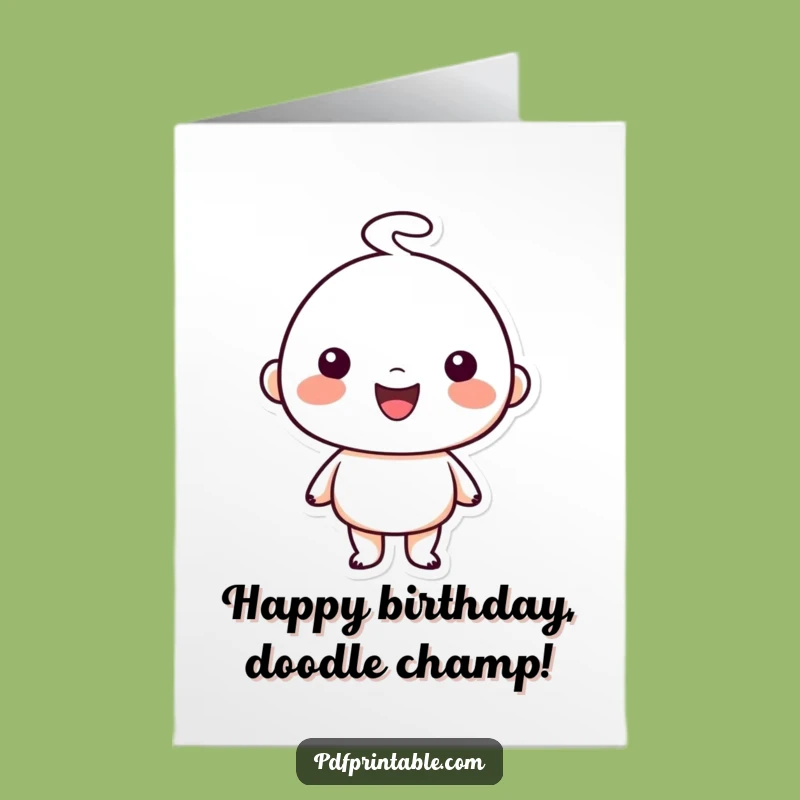 Free Printable Birthday Card: Happy Artist, Funny Doodle Gift, DIY Download