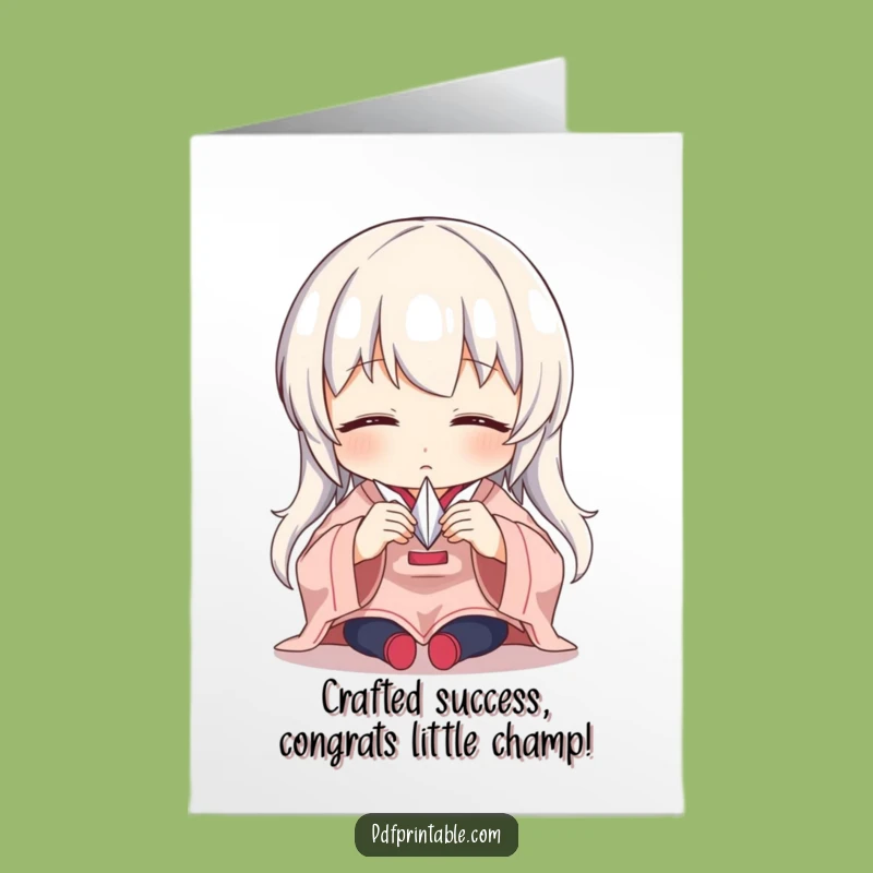 Free Printable Congrats Card: Tiny Crane Folding Mastery - Downloadable DIY Funny Gift