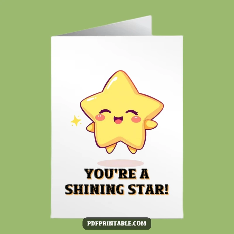 Free Printable Congrats Card: Winking Star for Celebrating Stellar Achievements