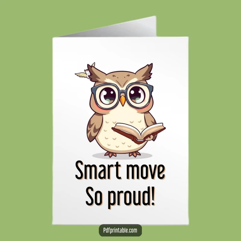 Free Printable Owl Congrats Card: Hilarious Flying Book Downloadable