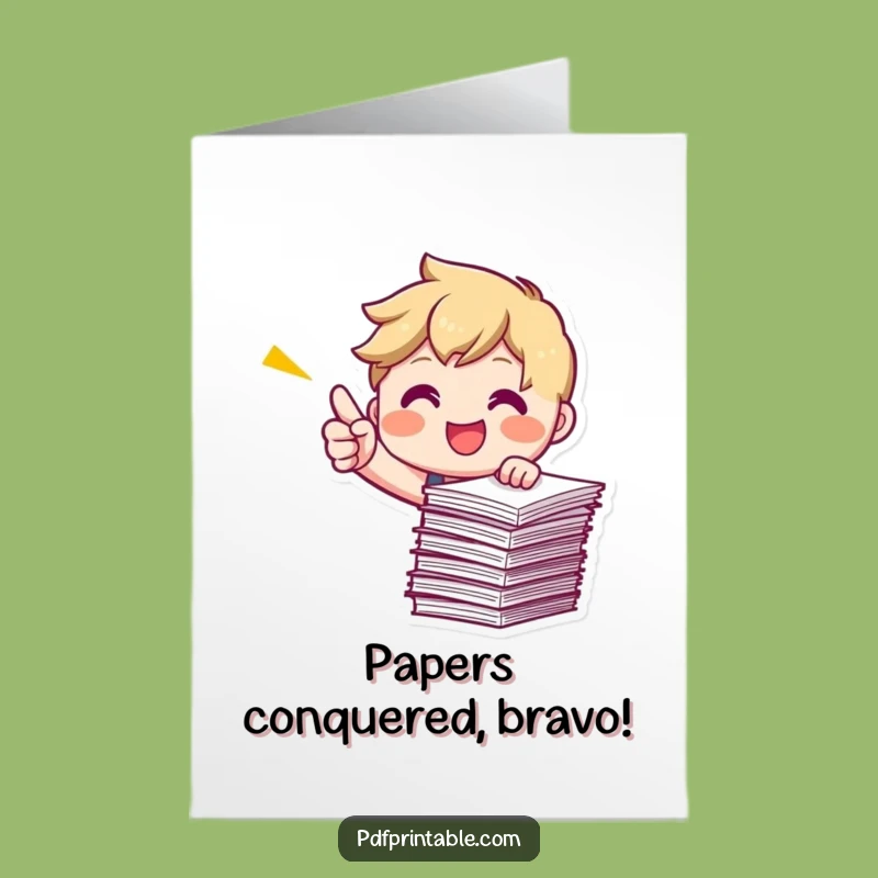 Free Printable Pointer Character Congrats Card: Look at You!, Downloadable!