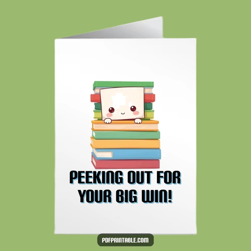 Free Printable Congrats Card: Page Peeker Surprise - Downloadable DIY Funny Gift