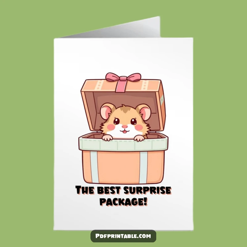 Free Printable Hamster Congrats Card: Gift of Joy, Funny Downloadable Gift