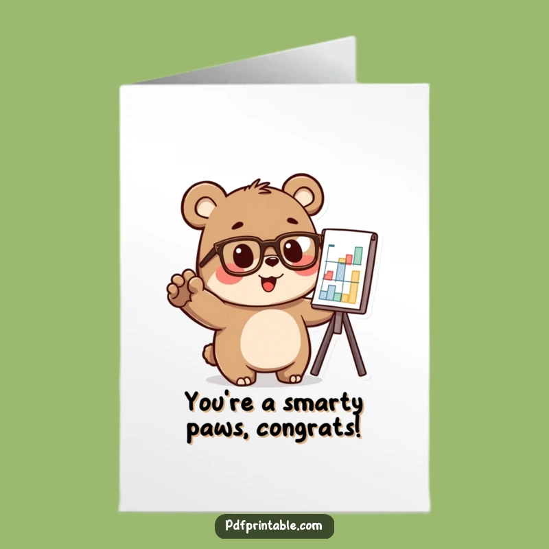 Free Printable Bear Congrats Card: Chart-Topping Success for a Humorous Downloadable Gift