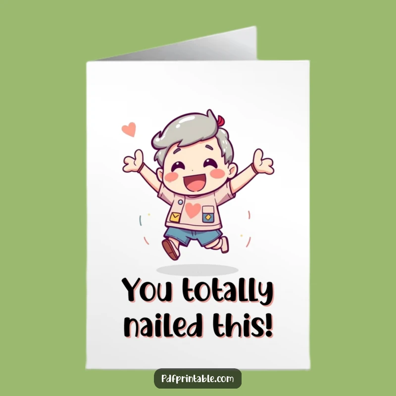Free Printable Congratulations Card: Excited Bounce for a Funny Downloadable Gift!