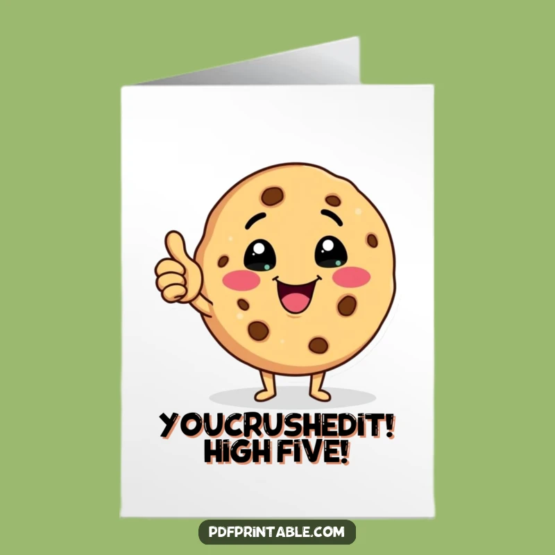 Free Printable Cookie Congrats Card: Cheerful Downloadable for Big Wins