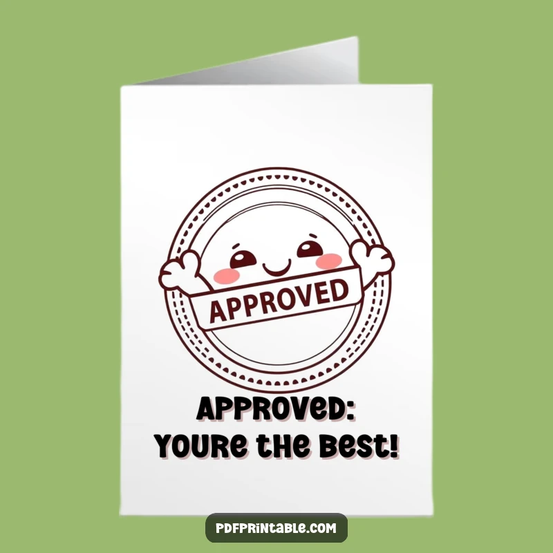Free Printable Thank You Card: Approved Gratitude Character, Heartfelt Downloadable Gift