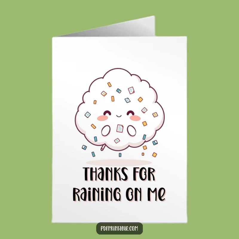 Free Printable Thank You Card: Cloud Raining Docs - Funny Appreciation Gift