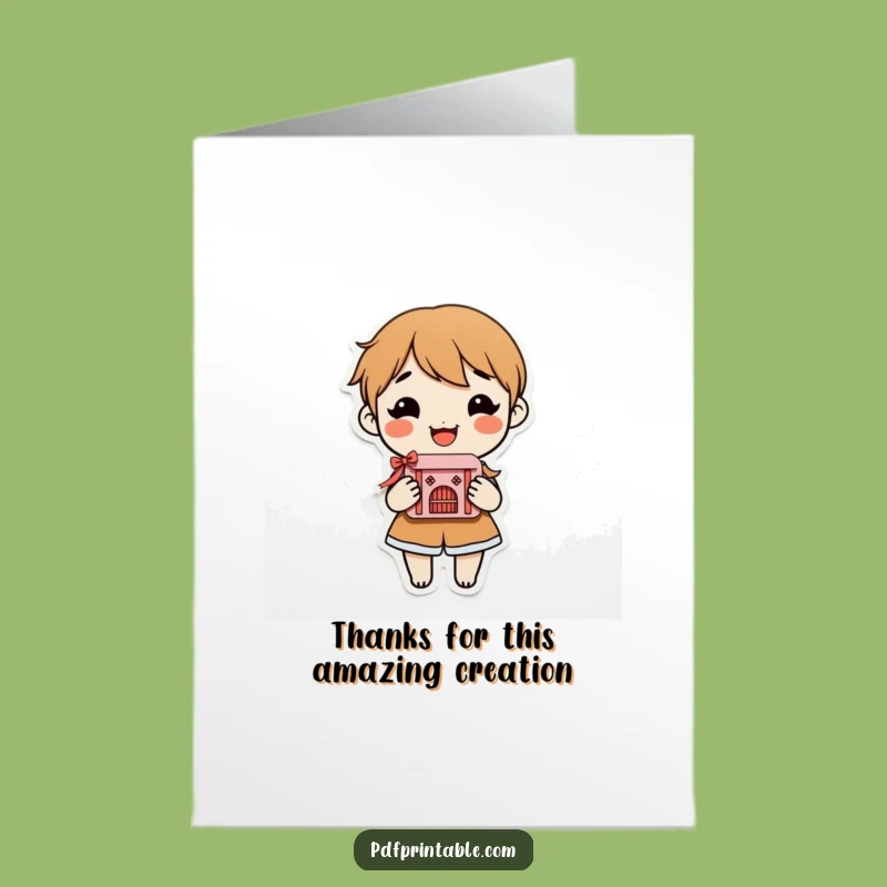 Free Printable Thank You Card: Crafty Thanks - Downloadable DIY Funny Gift