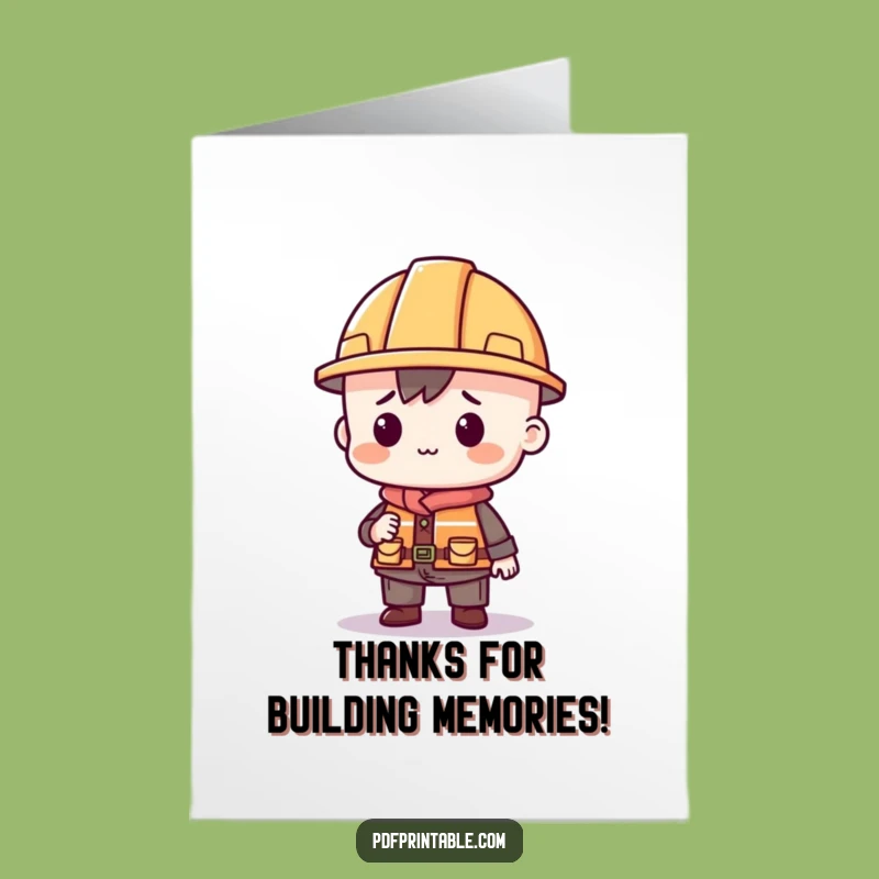 Funny Free Printable Thank You Card: Built a Great Favor - DIY Gift