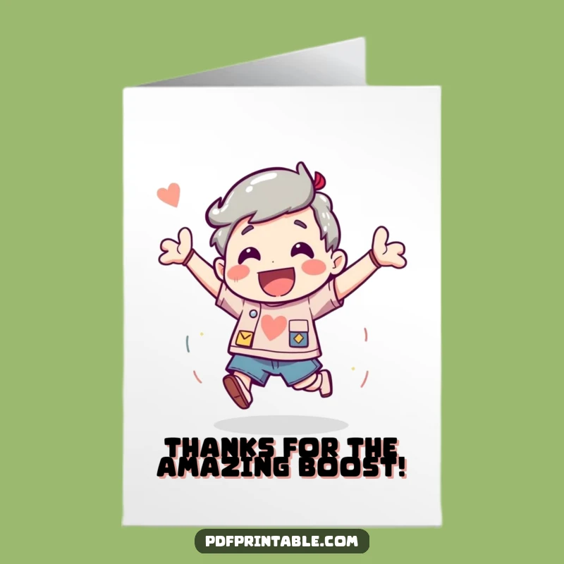 Free Printable Thank You Card: Excited Bounce for a Funny Downloadable Gift!