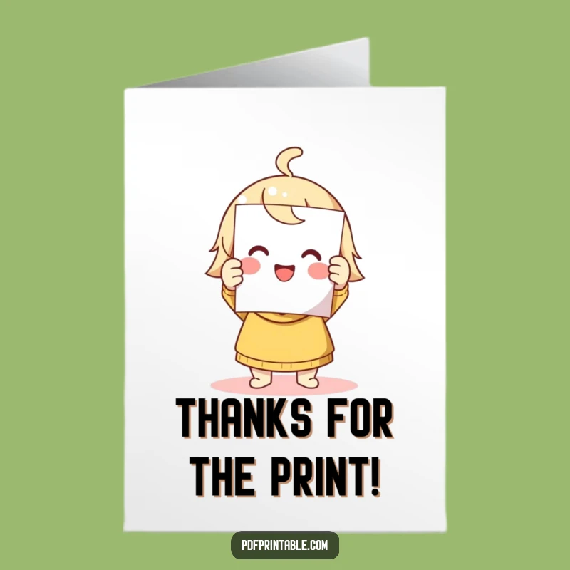 Free Printable Thank You Card: Print Master Character, Heartfelt Downloadable Gift