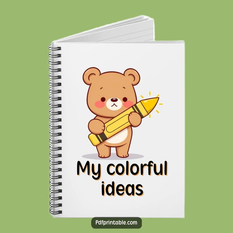 Funny Kawaii Bear Crayon Notebook: Draw Your Ideas, Perfect Funny Gift