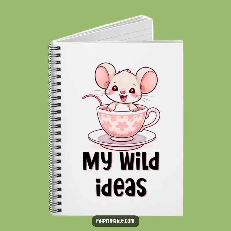 Funny Mouse Teacup Notebook: Jot Down Ideas with a Delighted Rodent, Ideal Funny Gift!