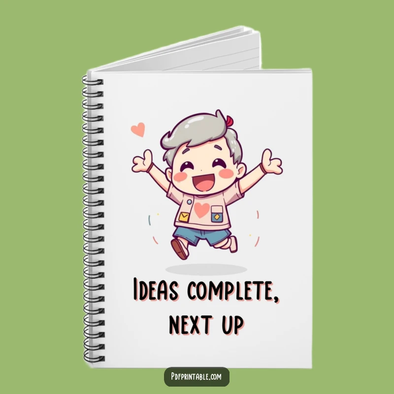 Funny Project Complete Journal: Excited Bouncing Character Notebook, Great Achievement Gift