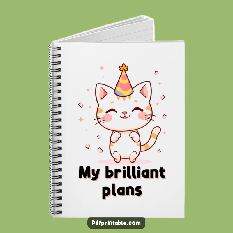 Funny Kawaii Cat Party Notebook: Jot Down Fun Ideas, Perfect Funny Gift