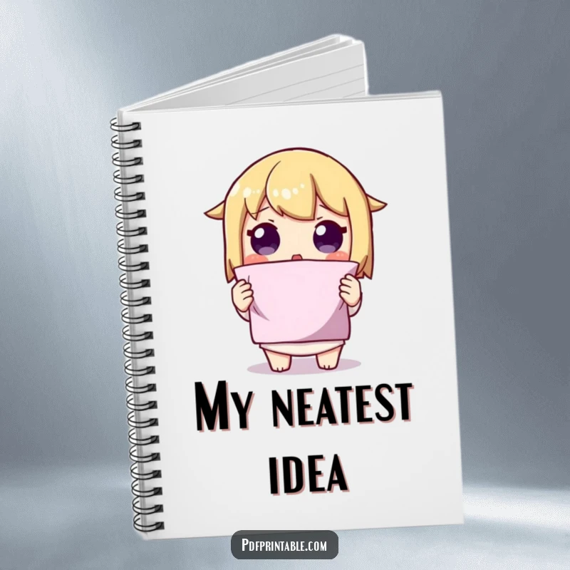Funny Folded Shape Notebook with a character showing a surprised expression holding up a perfectly folded shape, perfect for capturing ideas.