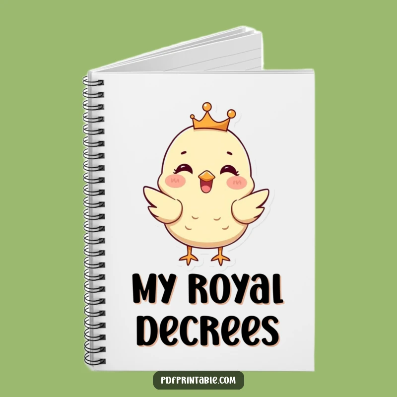 Funny Chick Crown Notebook: Jot Down Royal Decrees, Chirpy Monarch Inside, Ideal Funny Gift!