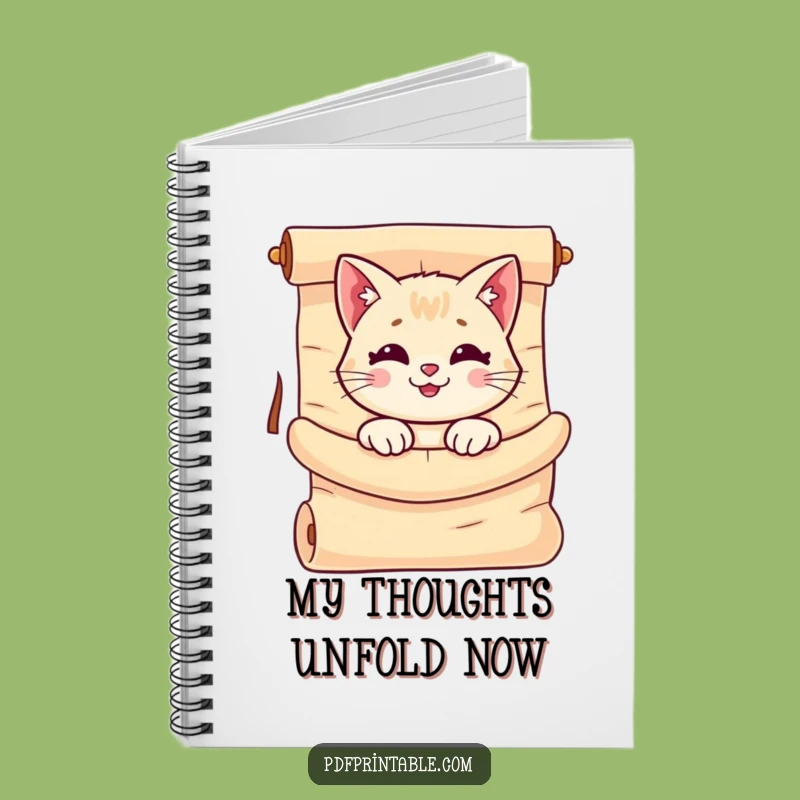 Funny Cat Scroll Notebook: Journal Your Thoughts, Unrolled Scroll, Stationery Funny Gift