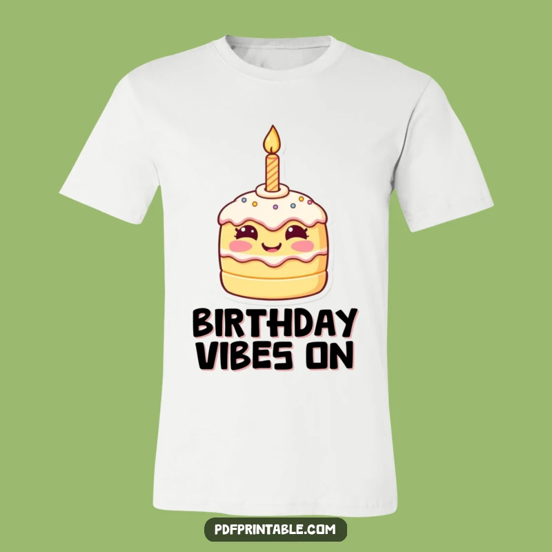 Funny Cake Character Birthday T-Shirt: A Smiling Treat for Humorous Celebrations