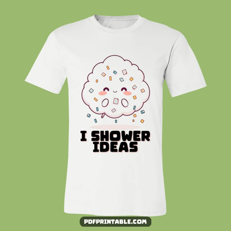 Funny Cloud Document T-Shirt: Raining Icons - Quirky Workwear Humor Gift