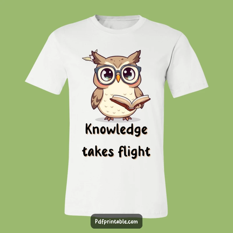 Funny Owl Glasses Flying Book Tee: Wear Your Shocking Love For Books