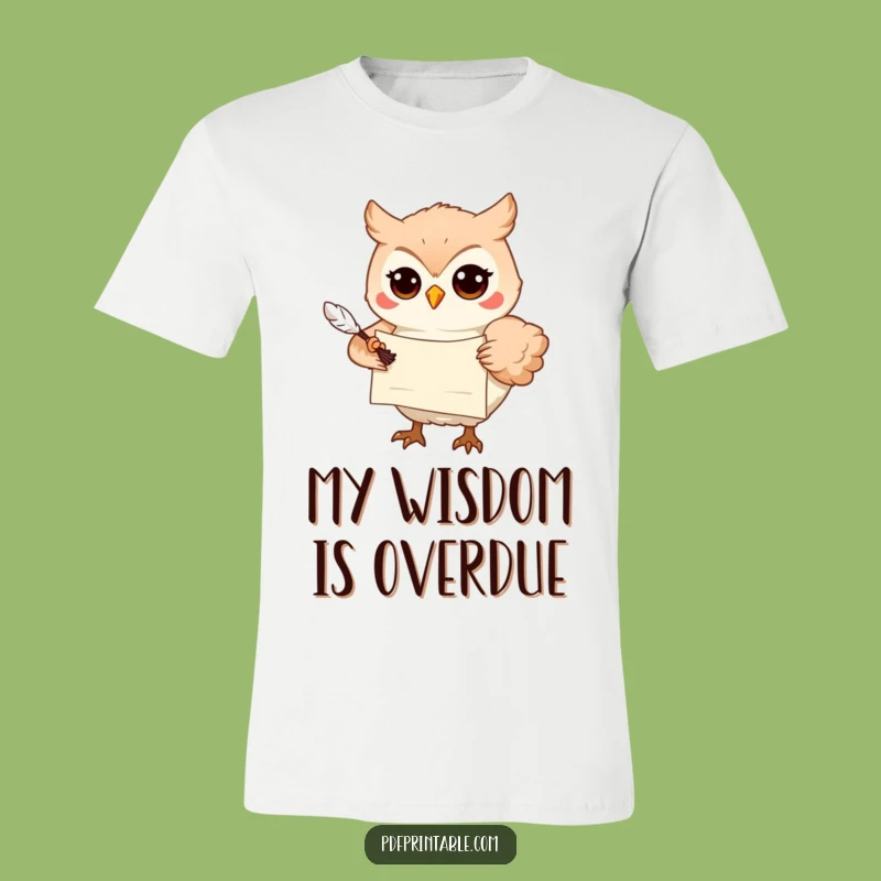 Funny Owl Scroll T-Shirt: Wise Owl Messenger, Hilarious Gift for Knowledge Seekers