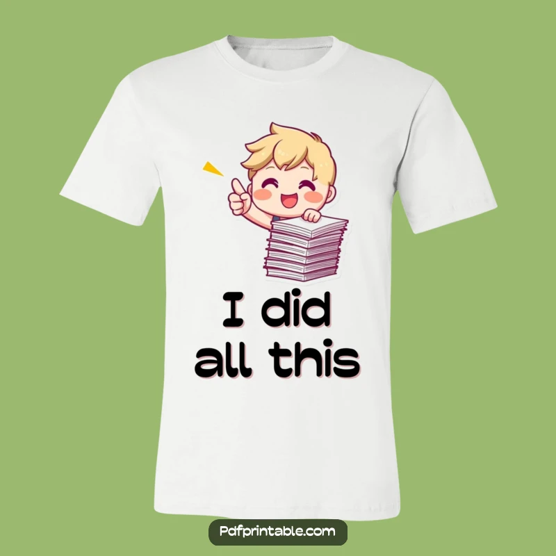 Funny Pointing Papers T-Shirt: Master of the Stack, Great Funny Gift!