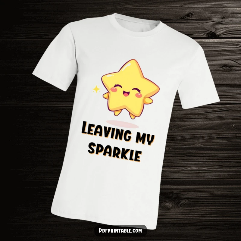 Funny T-Shirt featuring a playful star character winking suggestively while creating a bright, sparkly trail.