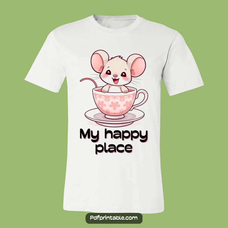 Funny Mouse Teacup T-Shirt: Delightful Rodent's Ride, a Hilarious Shirt for a Perfect Funny Gift!