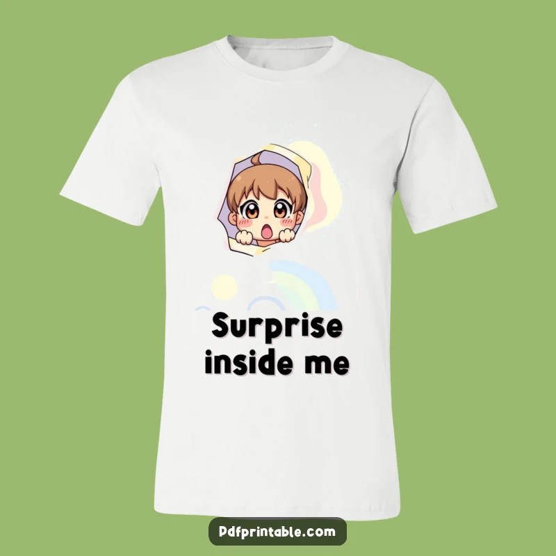 Funny Surprise Page Character T-Shirt: Peek-a-boo Style, Colorful Print, Hilarious Gift