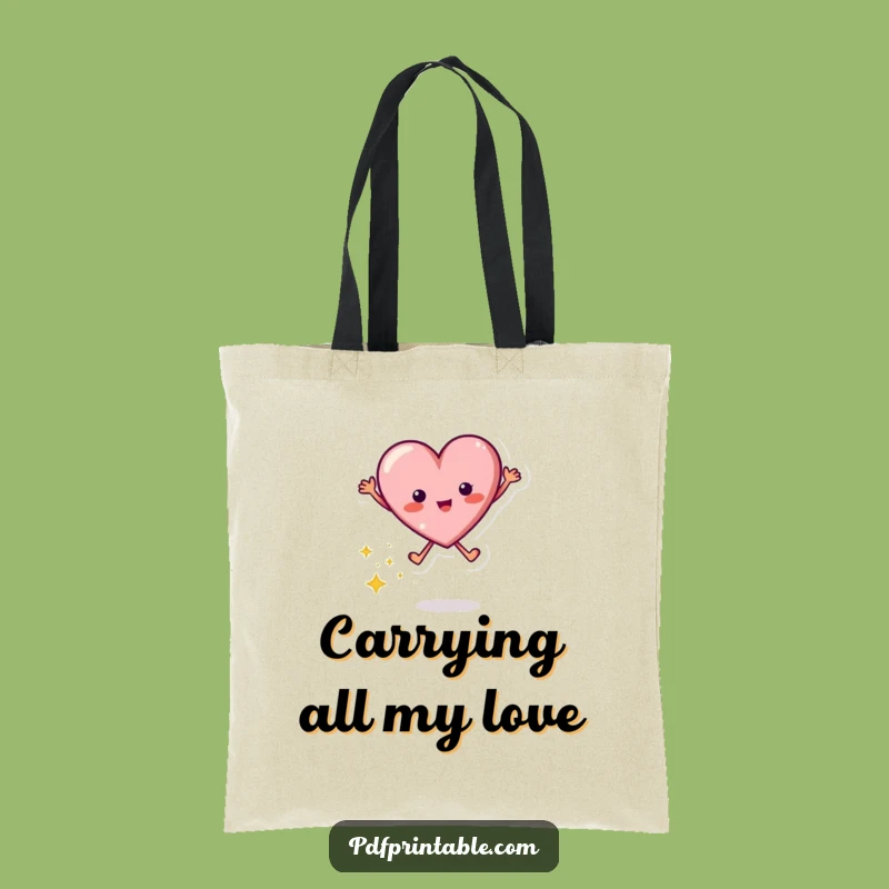 Funny Jumping Heart Tote Bag: Carry Your Sparkle Everywhere!