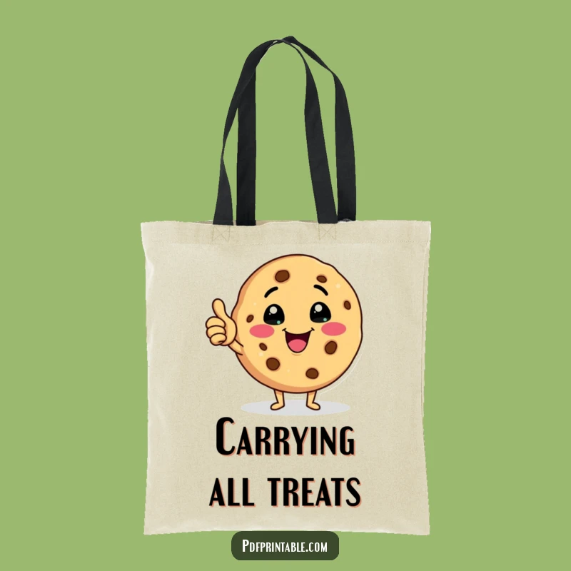 Funny Cookie Character Tote Bag: Carry Your Day with a Cheerful Wink