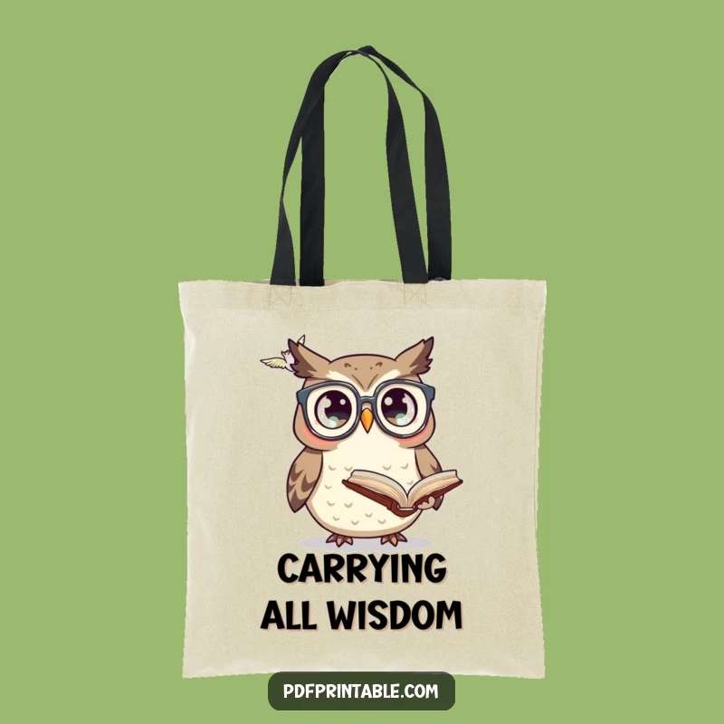 Funny Owl Glasses Book Tote Bag: Carry Your Knowledge In Hilarious Style