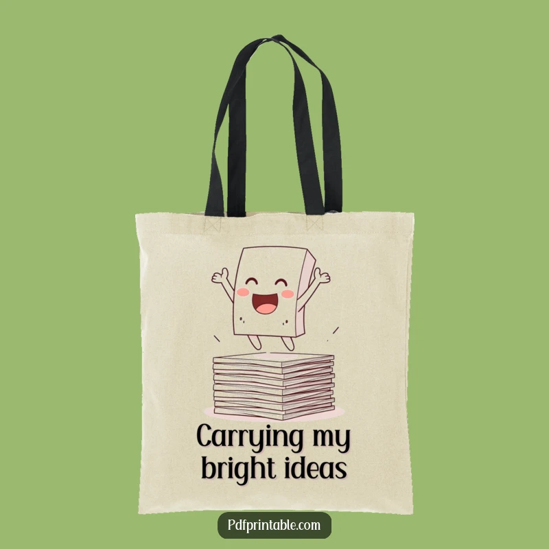 Funny Paper Character Tote Bag - Desk Escape Carry-All - Great Funny Gift!