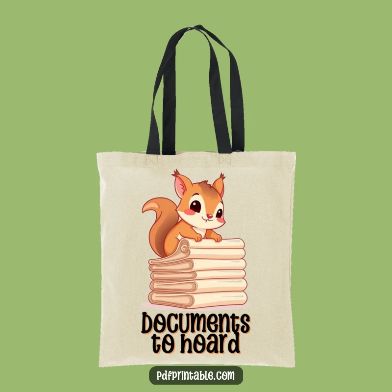 Funny Squirrel Document Hauler Tote Bag - Practical and humorous gift for busy bees.
