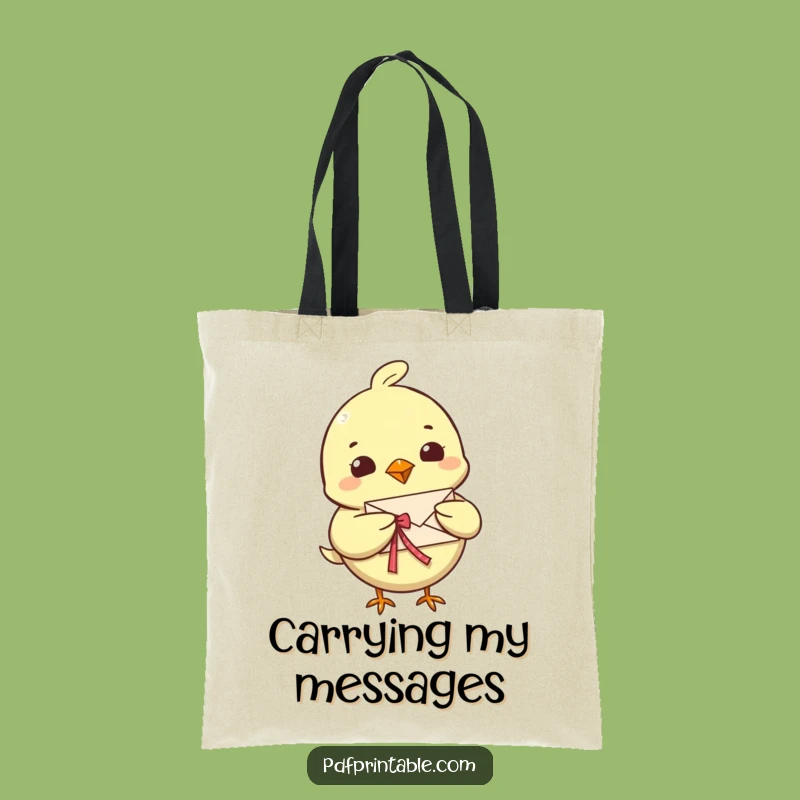 Funny Bird Letter Tote Bag: Carry Your Message, Tiny Note, Practical Funny Gift